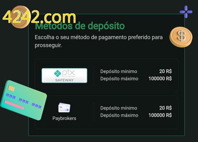 O cassino 4242.combet oferece uma grande variedade de métodos de pagamento